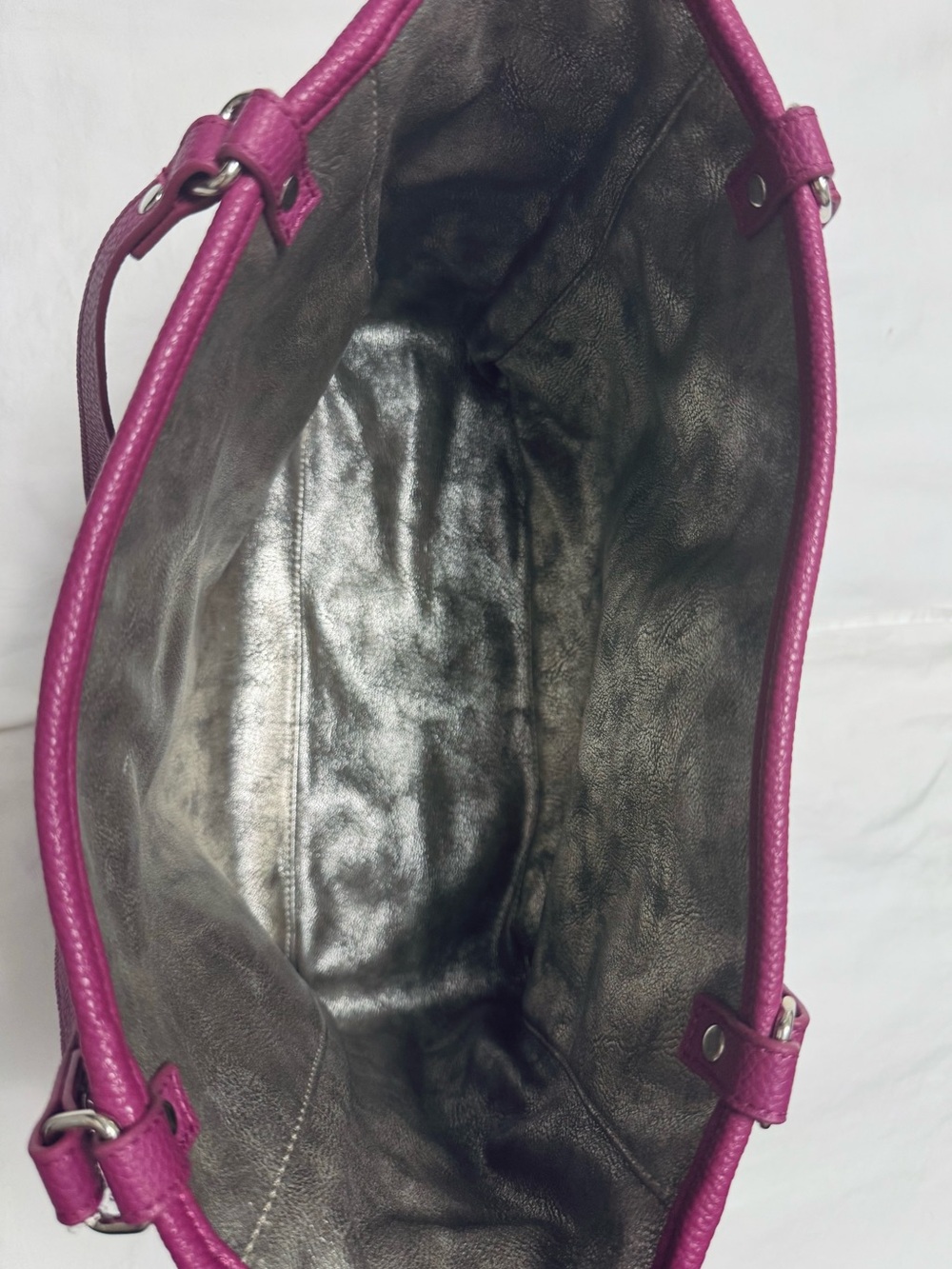 Tignanello Raspberry Pink Pebbled Leather Shoulder Tote - Picture 3 of 6